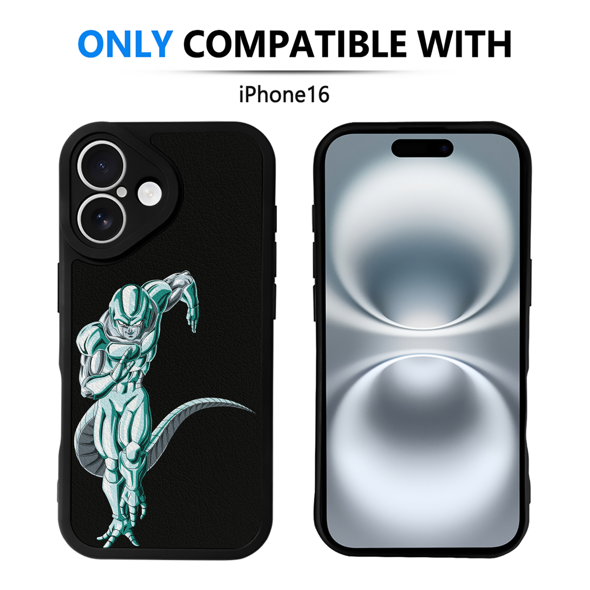 （画像用） ドラゴンボール フリーザ DRAGON BALL Frieza 【iPhone 16シリーズ対応】シリコンスマホケース（レザー調） 材質：シリコン